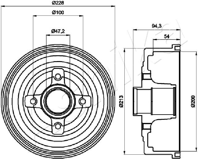 Brake Drum - 56-00-0412 ASHIKA