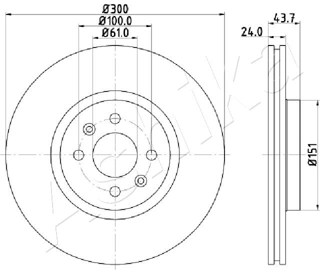 Brake Disc - 60-00-0705 ASHIKA
