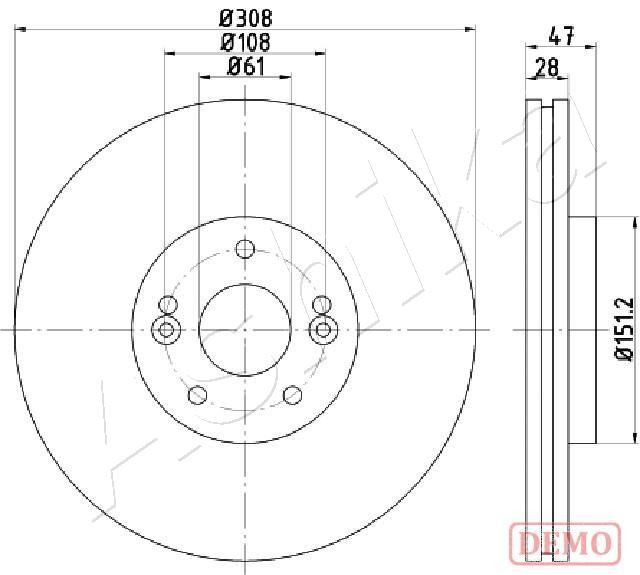 Brake Disc - 60-00-0713C ASHIKA