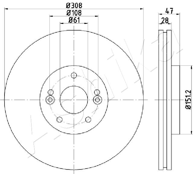 Brake Disc - 60-00-0713 ASHIKA