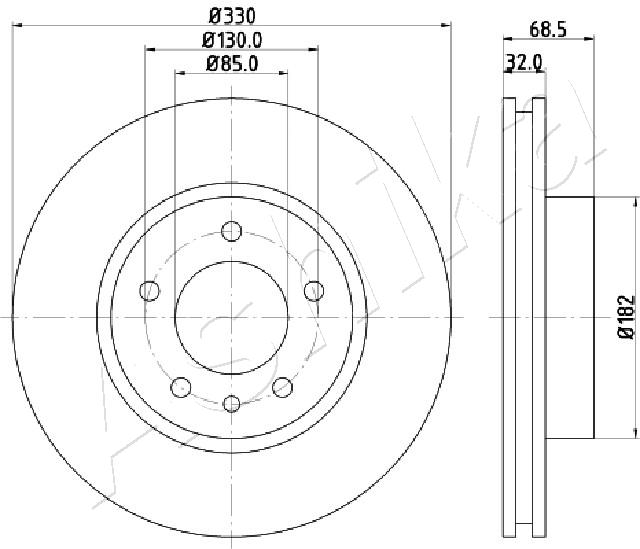 Brake Disc - 60-00-0957 ASHIKA