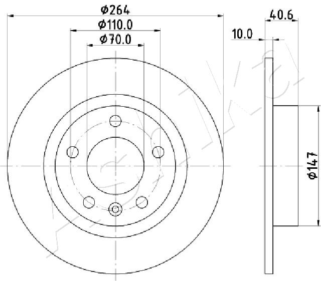 Brake Disc - 61-00-0400 ASHIKA