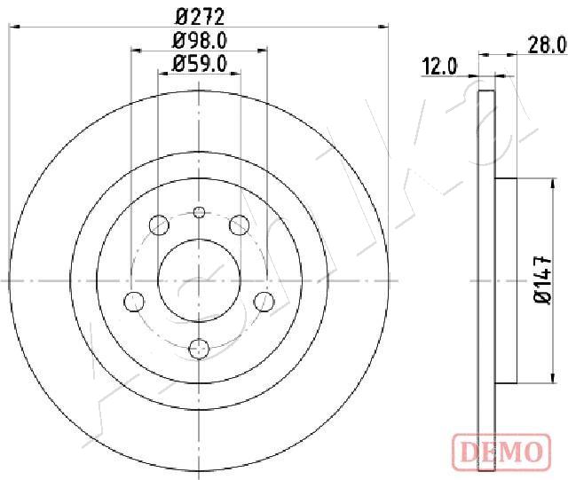 Brake Disc - 61-00-0606C ASHIKA
