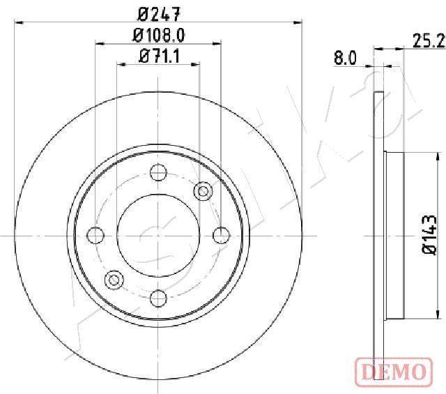 Brake Disc - 61-00-0615C ASHIKA