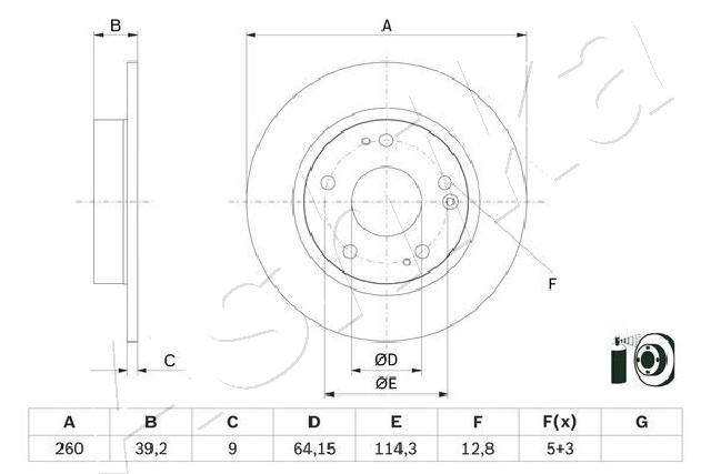 Brake Disc - 61-04-428C ASHIKA