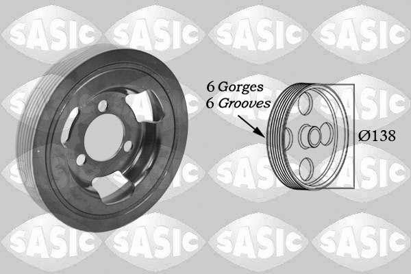 Belt Pulley, crankshaft - 2156025 SASIC