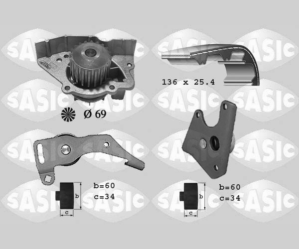 Water Pump & Timing Belt Set - 3900004 SASIC