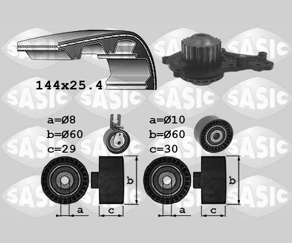 Water Pump & Timing Belt Set - 3900009 SASIC