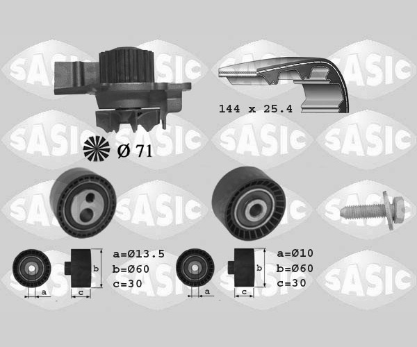 Water Pump & Timing Belt Set - 3900013 SASIC