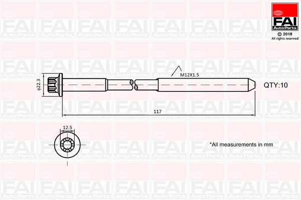 Kit bulloni testata - B1018 FAI AutoParts