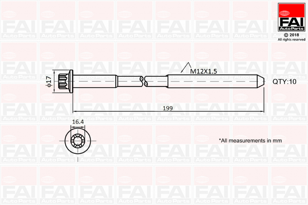 Kit bulloni testata - B1756 FAI AutoParts