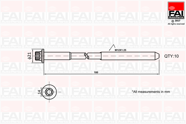 varžtų kompl., cil. galvutės varžtai - B2111 FAI AutoParts