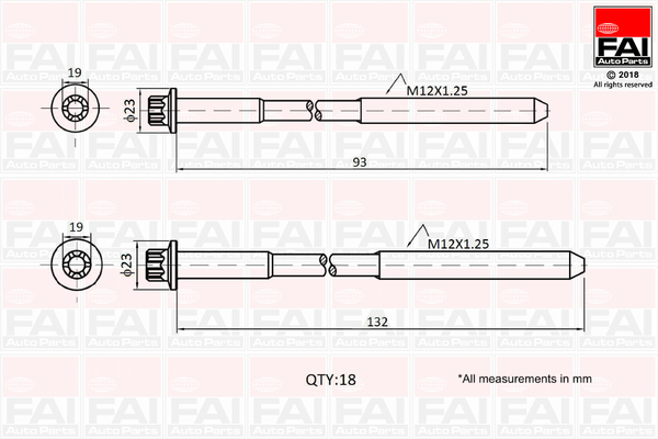 Kit bulloni testata - B2201 FAI AutoParts