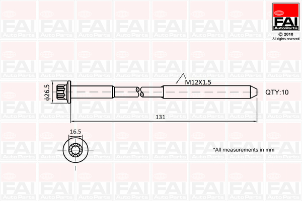varžtų kompl., cil. galvutės varžtai - B896 FAI AutoParts