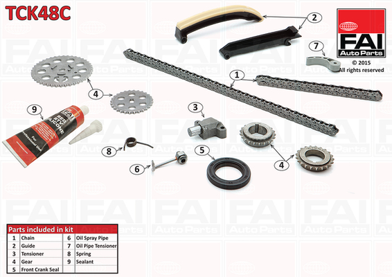 pavaros grandinės komplektas - TCK48C FAI AutoParts