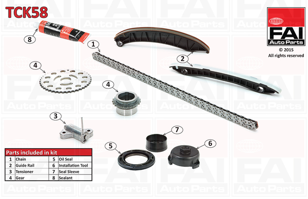 pavaros grandinės komplektas - TCK58 FAI AutoParts