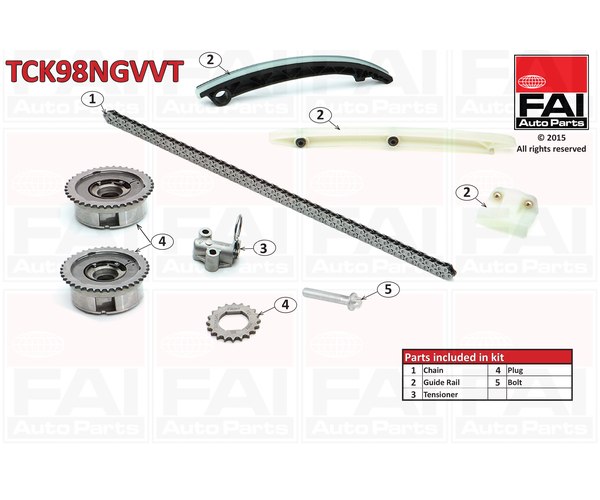 pavaros grandinės komplektas - TCK98NGVVT FAI AutoParts