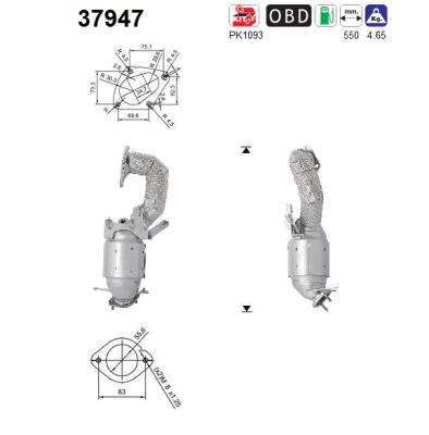 katalizatoriaus keitiklis - 37947 AS