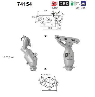 Catalytic Converter - 74154 AS