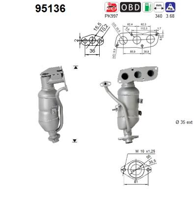 Catalytic Converter - 95136 AS
