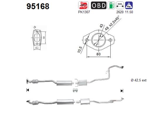 Catalytic Converter - 95168 AS