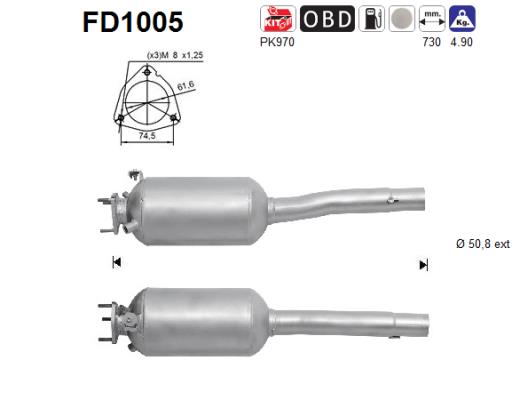 suodžių / kietųjų dalelių filtras, išmetimo sistema - FD1005 AS