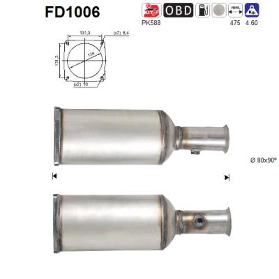 Soot/Particulate Filter, exhaust system - FD1006 AS