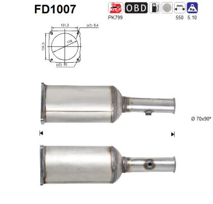 Сажевый / частичный фильтр, система выхлопа ОГ - FD1007 AS