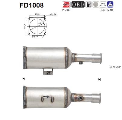 Сажевый / частичный фильтр, система выхлопа ОГ - FD1008 AS