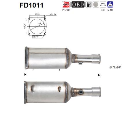 Soot/Particulate Filter, exhaust system - FD1011 AS