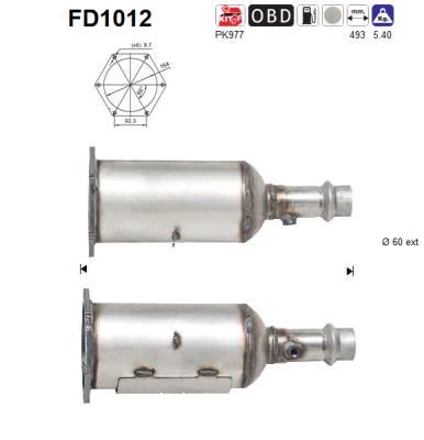 Soot/Particulate Filter, exhaust system - FD1012 AS