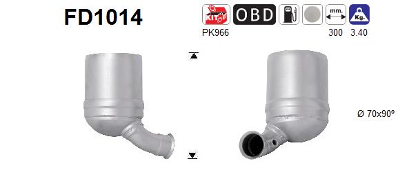 Filtro antiparticolato / particellare, Impianto gas scarico - FD1014 AS