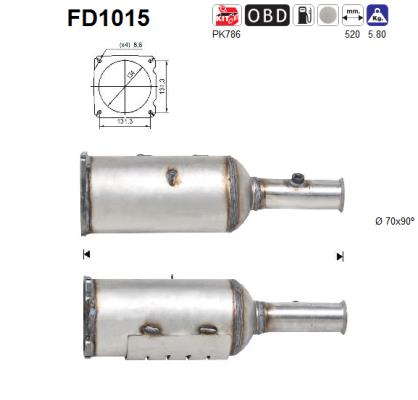 Filtro antiparticolato / particellare, Impianto gas scarico - FD1015 AS