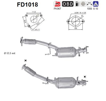 Сажевый / частичный фильтр, система выхлопа ОГ - FD1018 AS