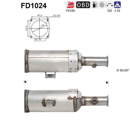 Filtro antiparticolato / particellare, Impianto gas scarico - FD1024 AS