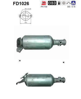 Filtro antiparticolato / particellare, Impianto gas scarico - FD1026 AS
