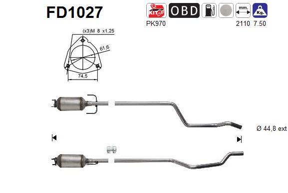 Soot/Particulate Filter, exhaust system - FD1027 AS
