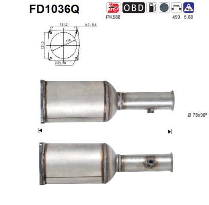 Filtro antiparticolato / particellare, Impianto gas scarico - FD1036Q AS