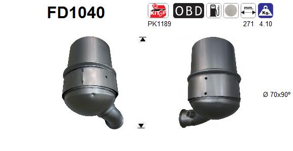 Soot/Particulate Filter, exhaust system - FD1040 AS