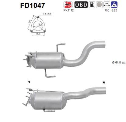 Filtro antiparticolato / particellare, Impianto gas scarico - FD1047 AS