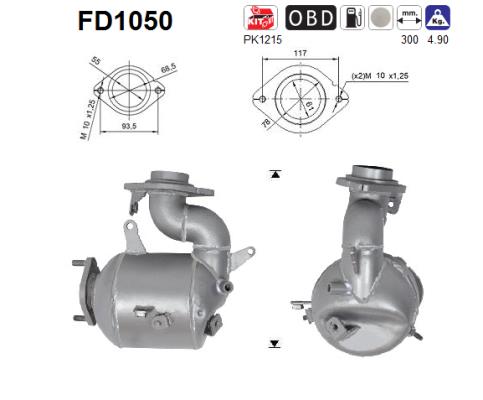 suodžių / kietųjų dalelių filtras, išmetimo sistema - FD1050 AS