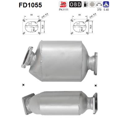 Filtro antiparticolato / particellare, Impianto gas scarico - FD1055 AS