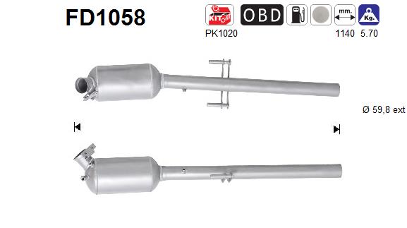 Filtro antiparticolato / particellare, Impianto gas scarico - FD1058 AS