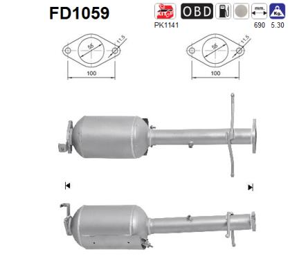 Filtro antiparticolato / particellare, Impianto gas scarico - FD1059 AS