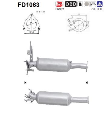 suodžių / kietųjų dalelių filtras, išmetimo sistema - FD1063 AS
