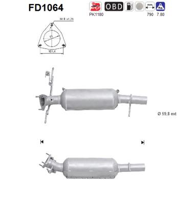 suodžių / kietųjų dalelių filtras, išmetimo sistema - FD1064 AS