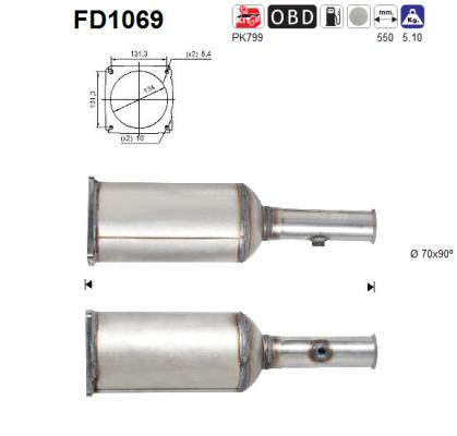 Soot/Particulate Filter, exhaust system - FD1069 AS
