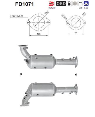 Soot/Particulate Filter, exhaust system - FD1071 AS