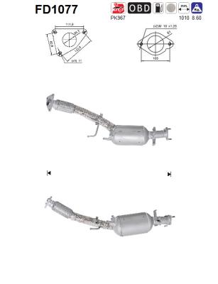 suodžių / kietųjų dalelių filtras, išmetimo sistema - FD1077 AS