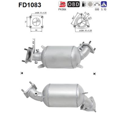 Soot/Particulate Filter, exhaust system - FD1083 AS